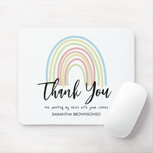 Pastell-Aquarell-Regenbogen-Lehrer-Danke Mousepad (Mit Mouse)