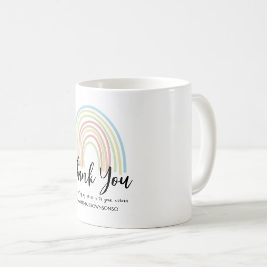 Pastell-Aquarell-Regenbogen-Lehrer Kaffeetasse (VorderseiteRechts)