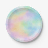 Pastell-Aquarell-Regenbogen-Papierteller | Weich Pappteller (Vorderseite)