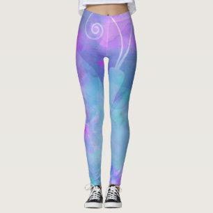 Pastell-Aquarell-Schmetterling-Abstrakter Frühling Leggings