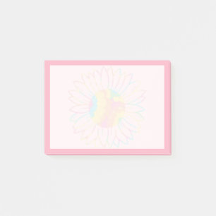 Pastell-Aquarell-Sonnenblumen-Design Post-it Klebezettel