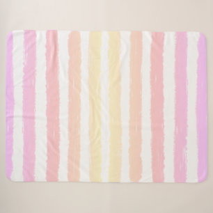 Pastell-Aquarell-Streifen Rosa Lila Sherpadecke