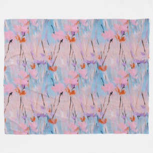 Pastell-Aquarell-Wildblume Fleecedecke