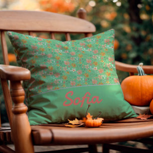 Pastell Aquarellfarbe Blume boho grün Kissen Kisse