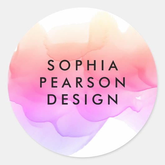 Pastell-Aquarellfeld Runder Aufkleber (Vorderseite)
