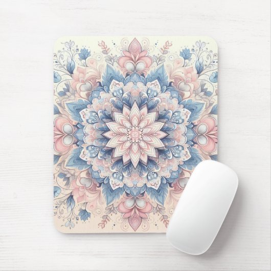 Pastell Arabesken-Mandala-Kunst Mousepad (Mit Mouse)