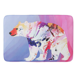 Pastell-arktischer Explorer in Wasserfarbe Badematte