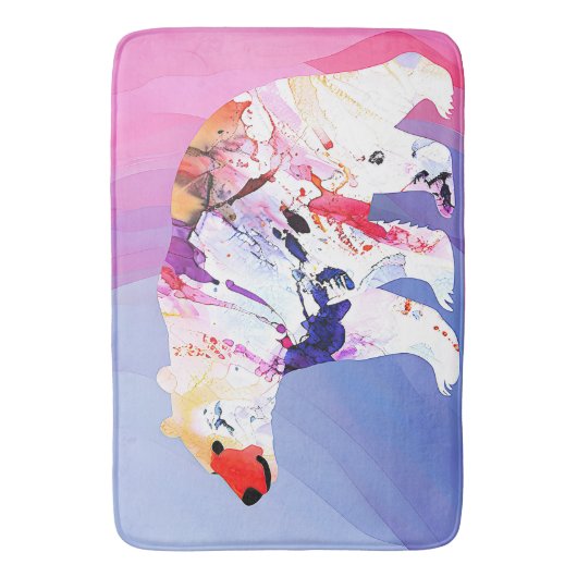 Pastell-arktischer Explorer in Wasserfarbe Badematte (Vorderseite Vertikal)