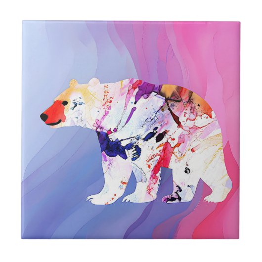 Pastell-arktischer Explorer in Wasserfarbe Fliese (Vorderseite)