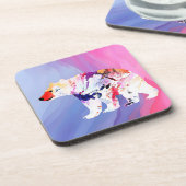 Pastell-arktischer Explorer in Wasserfarbe Getränkeuntersetzer (Linke Seite)