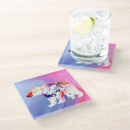 Pastell-arktischer Explorer in Wasserfarbe Glasuntersetzer