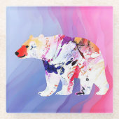 Pastell-arktischer Explorer in Wasserfarbe Glasuntersetzer (Vorderseite)