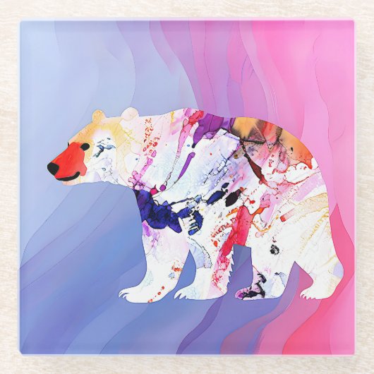 Pastell-arktischer Explorer in Wasserfarbe Glasuntersetzer (Vorderseite)