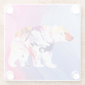 Pastell-arktischer Explorer in Wasserfarbe Glasuntersetzer (Rückseite)