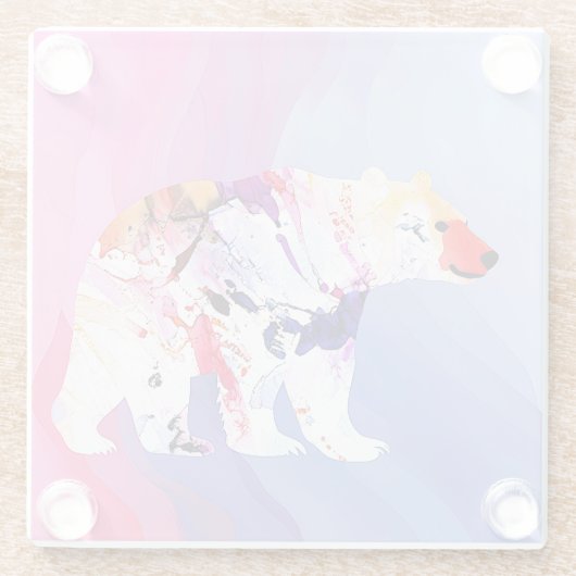 Pastell-arktischer Explorer in Wasserfarbe Glasuntersetzer (Rückseite)