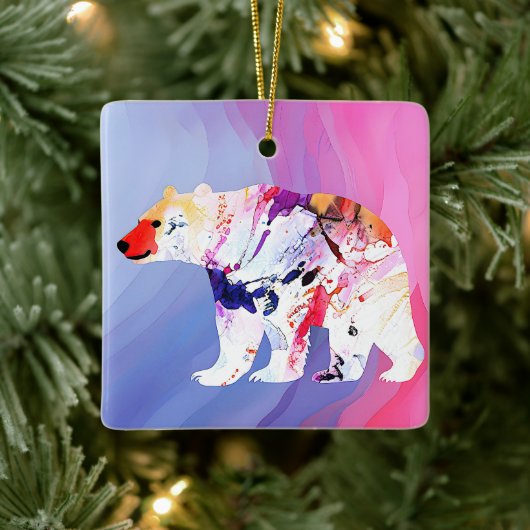 Pastell-arktischer Explorer in Wasserfarbe Keramikornament (Baum)