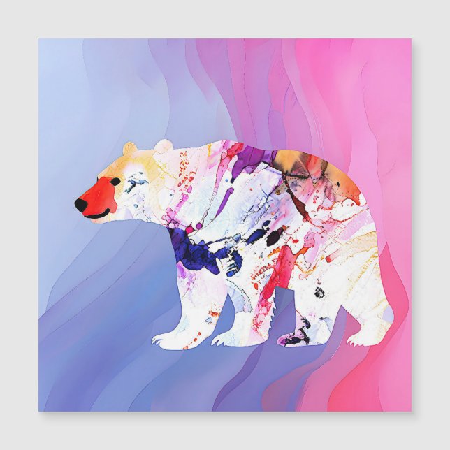 Pastell-arktischer Explorer in Wasserfarbe Magnetkarte (Vorderseite)