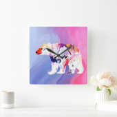 Pastell-arktischer Explorer in Wasserfarbe Quadratische Wanduhr (Zuhause)