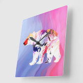 Pastell-arktischer Explorer in Wasserfarbe Quadratische Wanduhr (Winkel)
