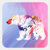 Pastell-arktischer Explorer in Wasserfarbe Quadratischer Aufkleber (Vorderseite)