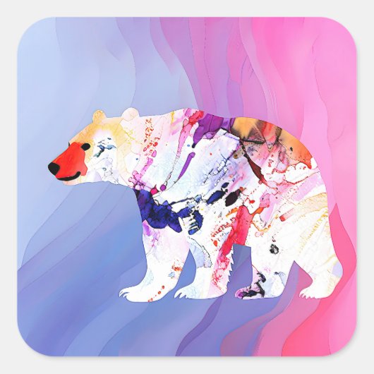 Pastell-arktischer Explorer in Wasserfarbe Quadratischer Aufkleber (Vorderseite)