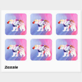 Pastell-arktischer Explorer in Wasserfarbe Quadratischer Aufkleber (Blatt)