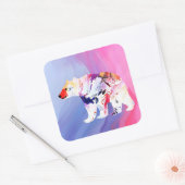 Pastell-arktischer Explorer in Wasserfarbe Quadratischer Aufkleber (Umschlag)