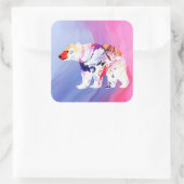 Pastell-arktischer Explorer in Wasserfarbe Quadratischer Aufkleber (Tasche)