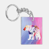 Pastell-arktischer Explorer in Wasserfarbe Schlüsselanhänger (Vorderseite links)