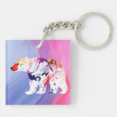 Pastell-arktischer Explorer in Wasserfarbe Schlüsselanhänger (Rückseite)