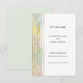 Pastell Art Deco Save-the-Date-Karte Save The Date (Vorne/Hinten)
