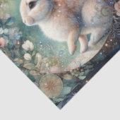 Pastell Art Nouveau Floral Rabbit Decoupage Seidenpapier (Ausschnitt)