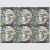 Pastell Art Nouveau Floral Rabbit Decoupage Seidenpapier (Vorderseite)