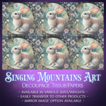 Pastell Art Nouveau Floral Rabbit Decoupage