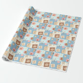 Pastell-Ästhetik-Patchwork-Nahtloses Muster-Wrappi Geschenkpapier (Ungerollt)