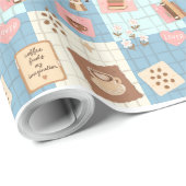 Pastell-Ästhetik-Patchwork-Nahtloses Muster-Wrappi Geschenkpapier (Rolleneckpunkt)