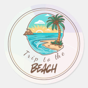 Pastell-Ästhetik-Urlaub-Reisesticker Runder Aufkleber