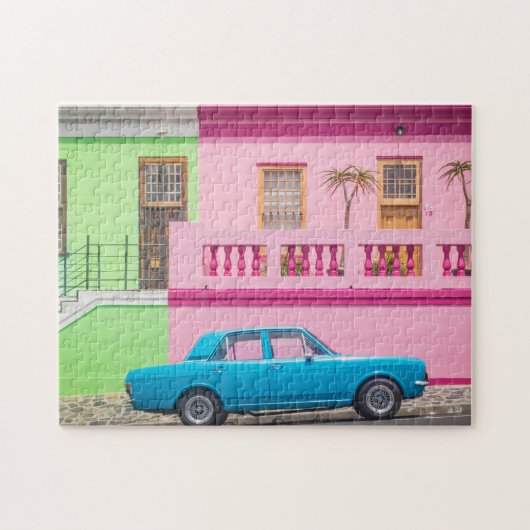 Pastell Auto & Gebäude Puzzle (Horizontal)