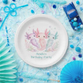 Pastell-Axolotl-Geburtstagsfeier Pappteller (Party)