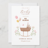 Pastell Baby Crime Blütendusche Einladung (Vorderseite)