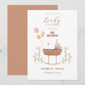 Pastell Baby Crime Blütendusche Einladung (Vorne/Hinten)