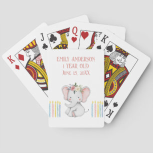 Pastell-Baby-Elefant Spielkarten