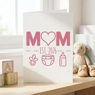 Pastell-Baby-Icons Mutter Ostern Jahr-Typografie-D Karte