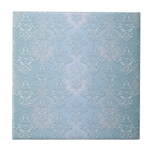Pastell-Babyblau-Damaskus Fliese