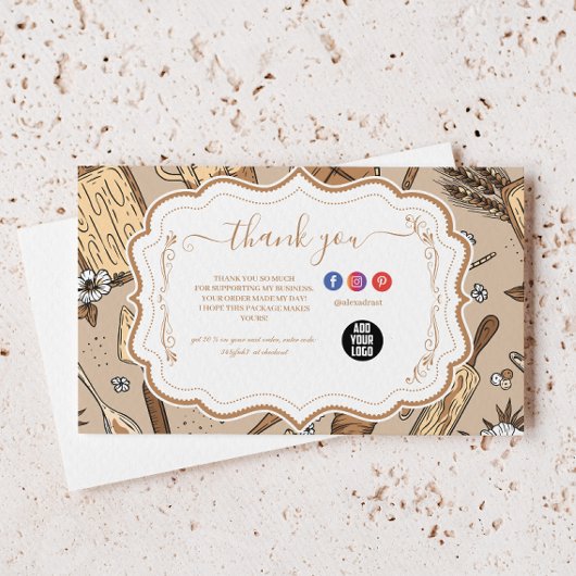 Pastell-Bäckerei-Branding Dankeskarte