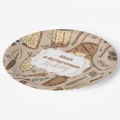 Pastell-Bäckerei-Branding Pappteller (Schrägansicht)