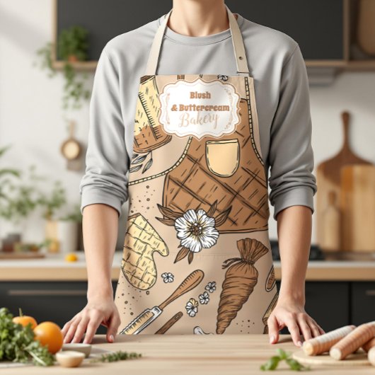 Pastell-Bäckerei-Branding Schürze