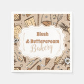 Pastell-Bäckerei-Branding Serviette (Vorderseite)