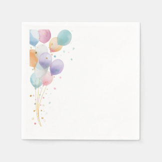 Pastell-Ballon-Geburtstags-Einladung Serviette