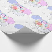 Pastell-Balloons in Wolkenumhüllungspapier Geschenkpapier (Ecke)